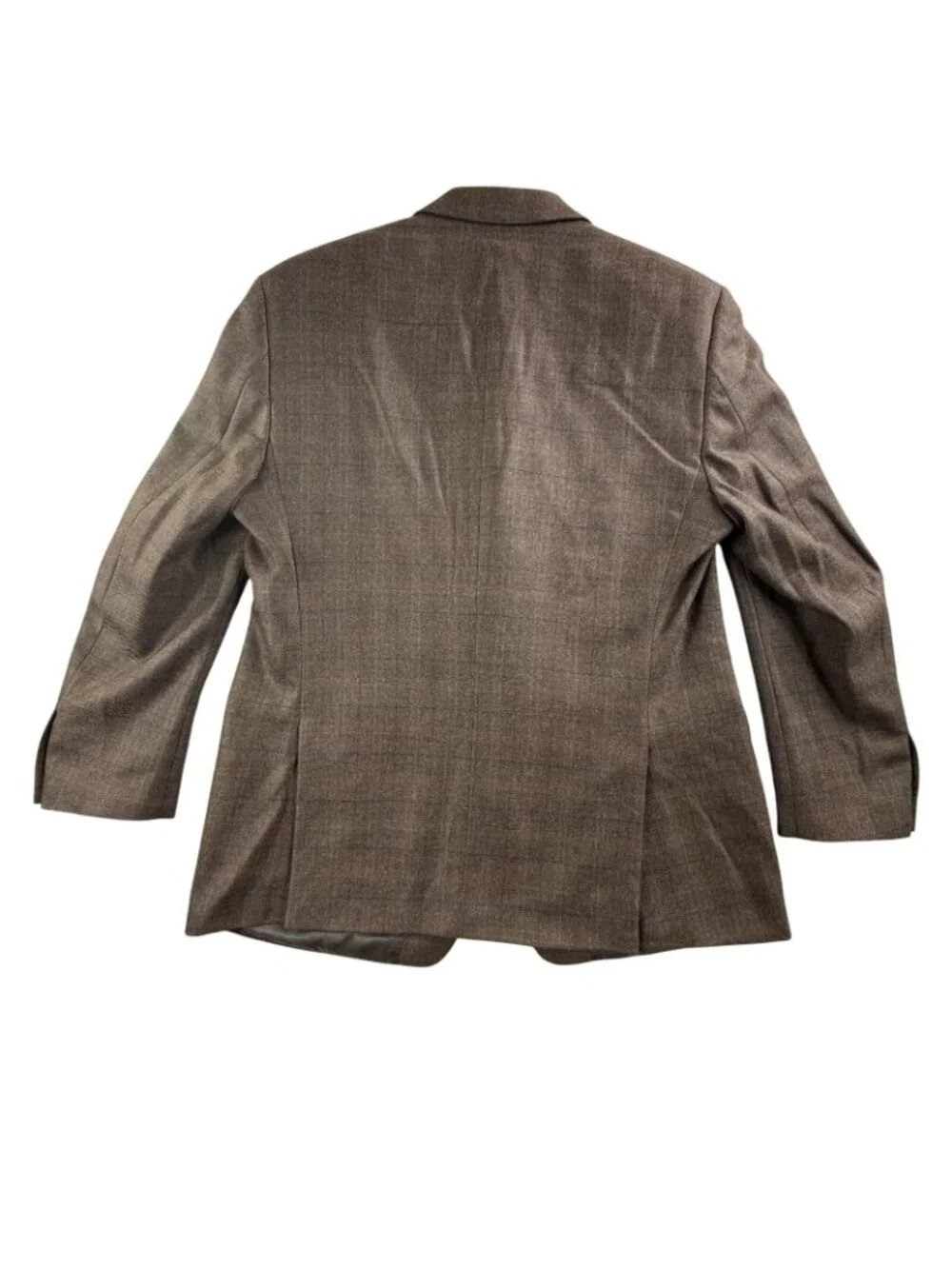 Michael Kors Blazer Mens 44R Brown Plaid Lambswool Sport Coat Jacket Windowpane